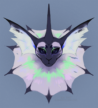 A painted sketch of a Vaporeon OC