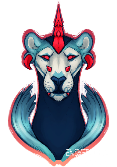 A drawing of a sphinx